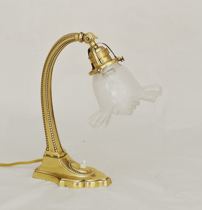 Paar Jugendstil Nachtkaestchenlampen Messing Lampe Stehlampe