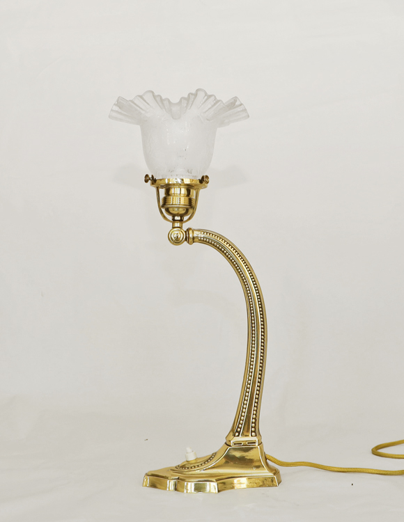 Paar Jugendstil Nachtkaestchenlampen Messing Lampe Stehlampe