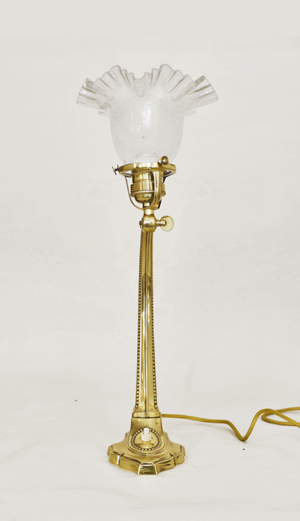 Paar Jugendstil Nachtkaestchenlampen Messing Lampe Stehlampe