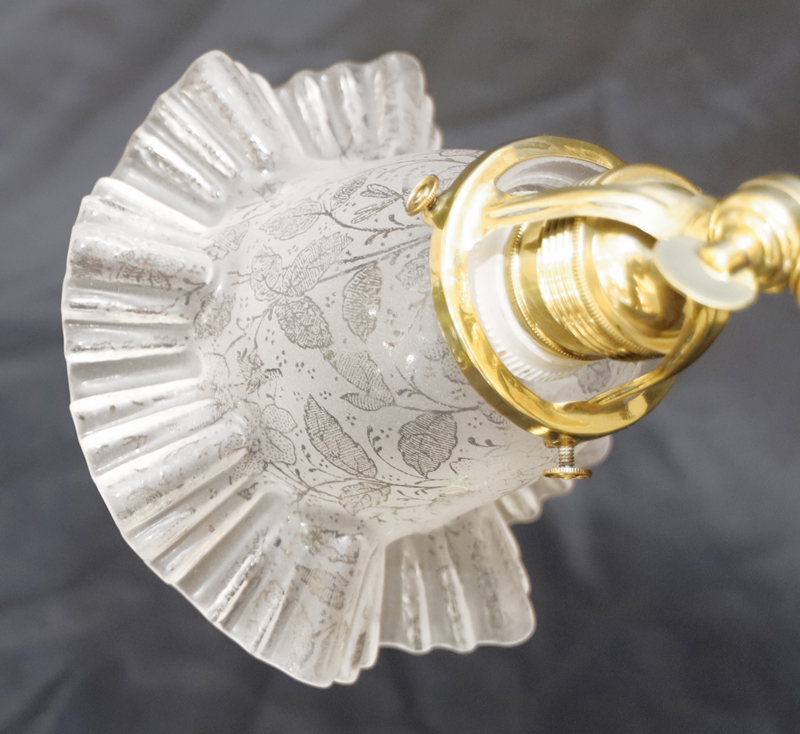 Paar Jugendstil Nachtkaestchenlampen Messing Lampe Stehlampe