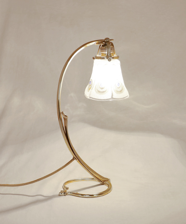 Jugendstil Stehlampe Tischlampe Messinglampe Schreibtischlampe Nachtkaestchenlampe