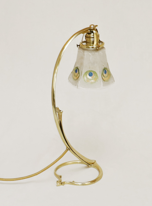 Jugendstil Stehlampe Tischlampe Messinglampe Schreibtischlampe Nachtkaestchenlampe