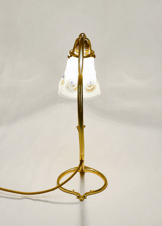 Jugendstil Stehlampe Tischlampe Messinglampe Schreibtischlampe Nachtkaestchenlampe