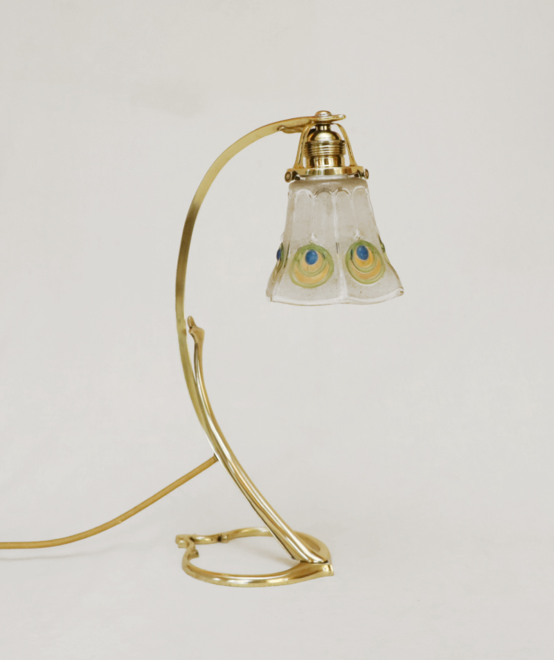 Jugendstil Stehlampe Tischlampe Messinglampe Schreibtischlampe Nachtkaestchenlampe