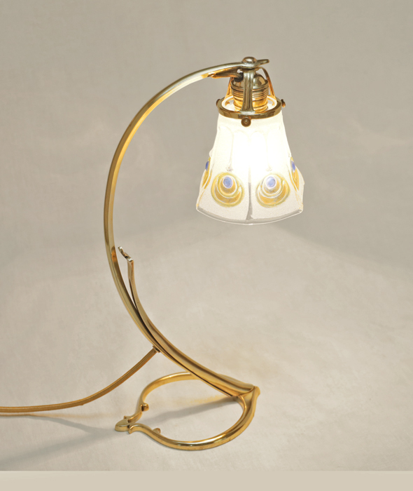 Jugendstil Stehlampe Tischlampe Messinglampe Schreibtischlampe Nachtkaestchenlampe