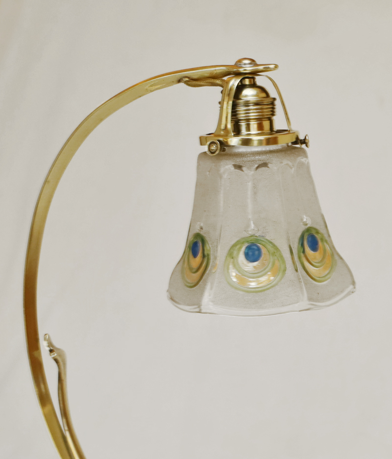 Jugendstil Stehlampe Tischlampe Messinglampe Schreibtischlampe Nachtkaestchenlampe