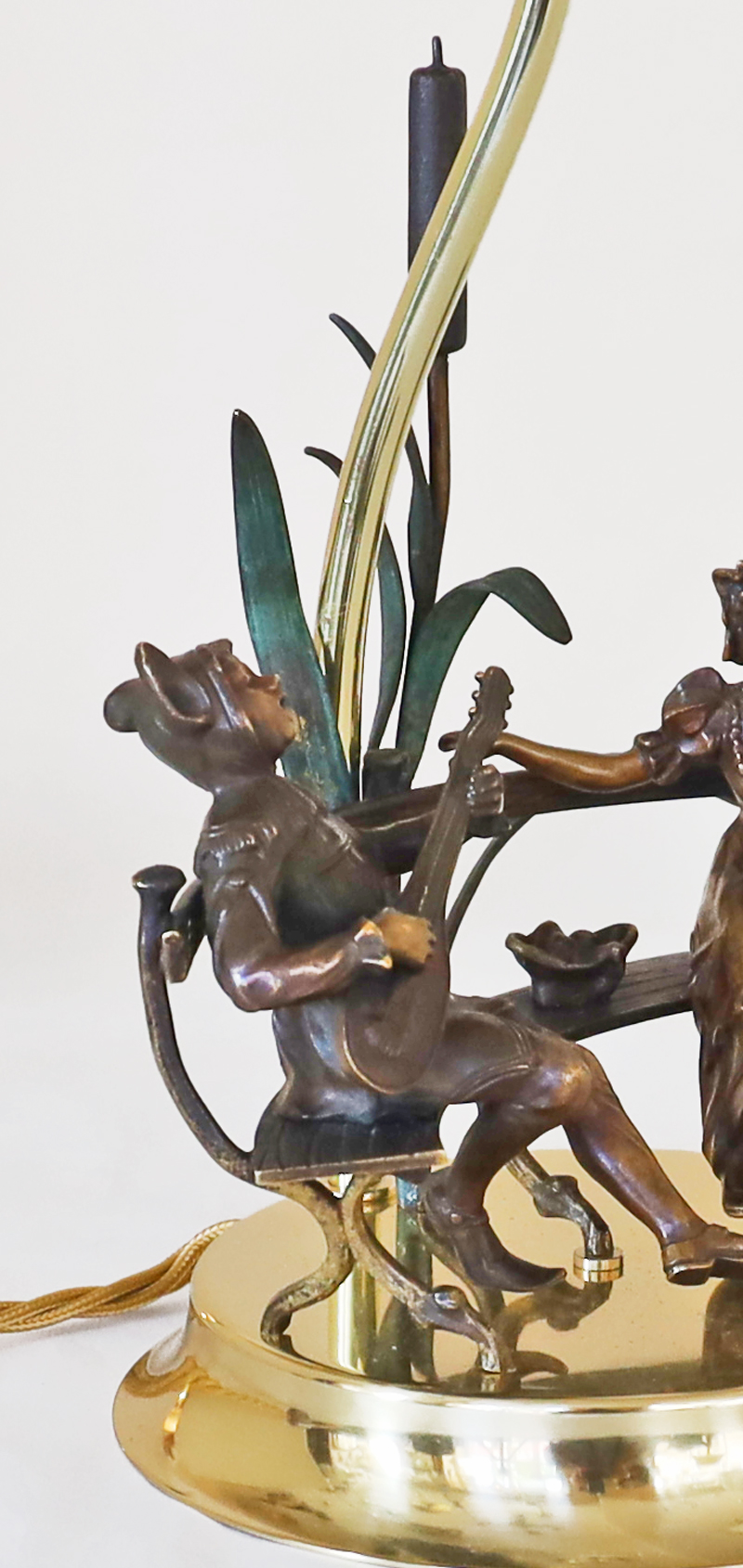 Jugendstil Bronze Figurenlampe Pierrot