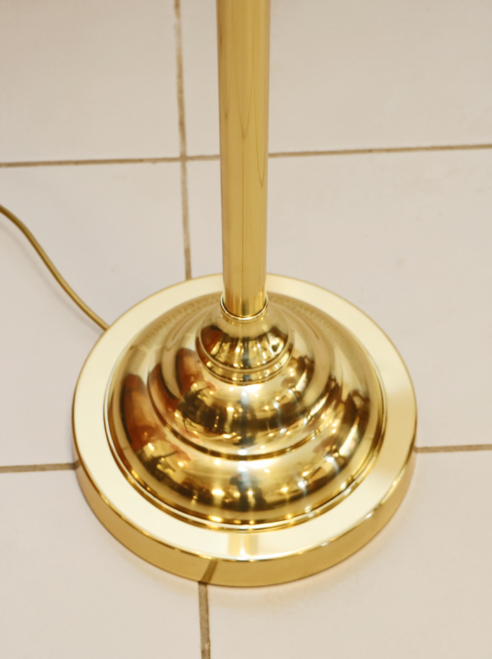 Jugendstil Art Deco Bodenstandlampe Messing Opalglasschirm