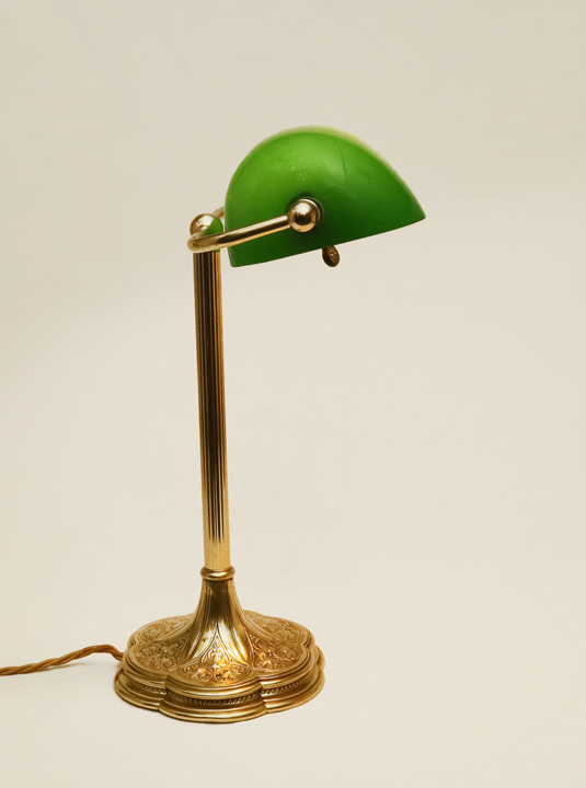 Jugendstil Schreibtischlampe Kontorlampe Tischlampe Messinglampe