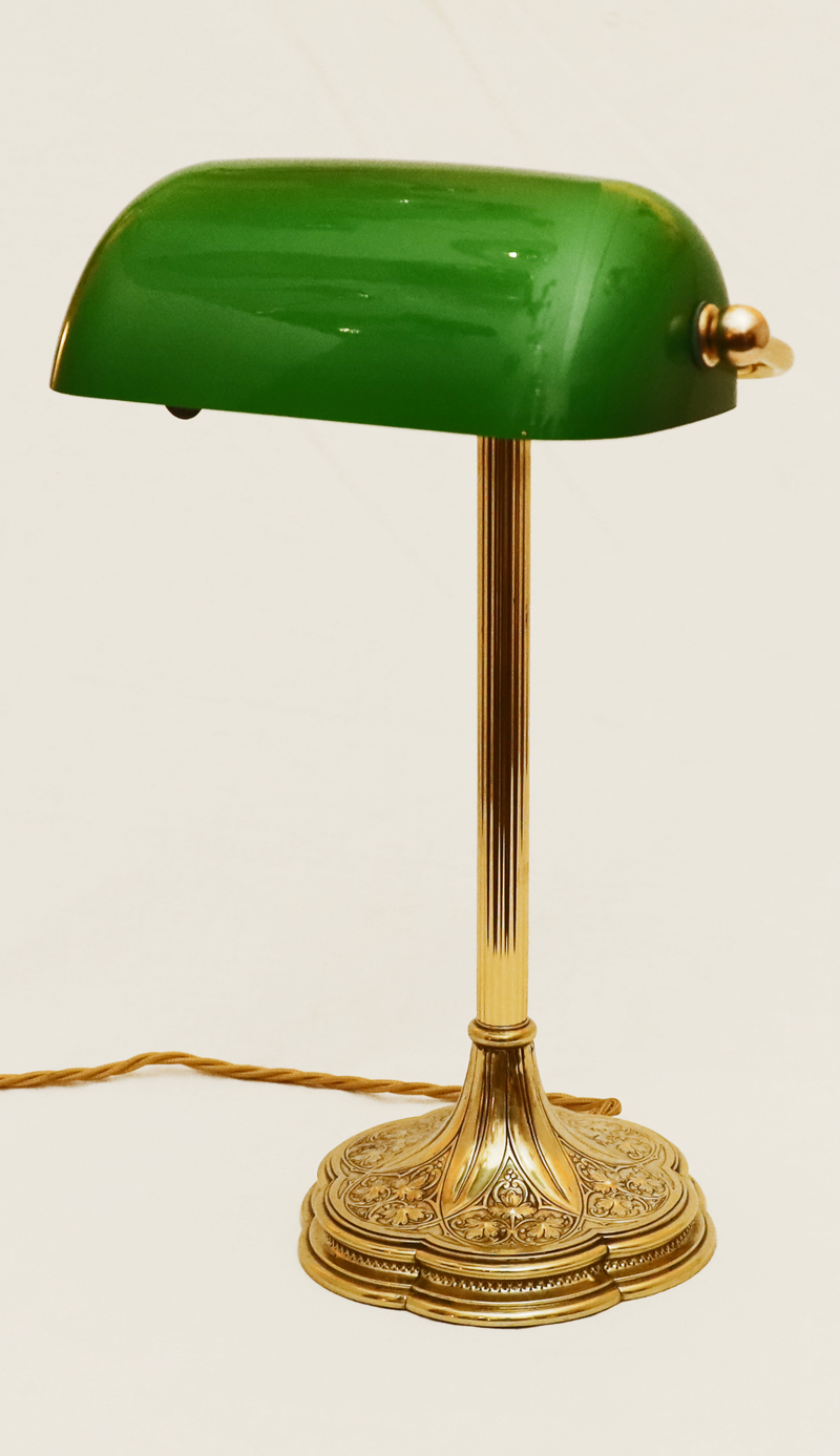 Jugendstil Schreibtischlampe Kontorlampe Tischlampe Messinglampe