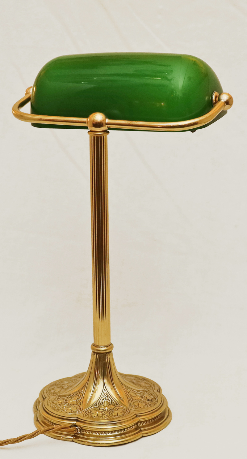 Jugendstil Schreibtischlampe Kontorlampe Tischlampe Messinglampe
