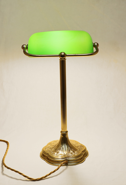 Jugendstil Schreibtischlampe Kontorlampe Tischlampe Messinglampe