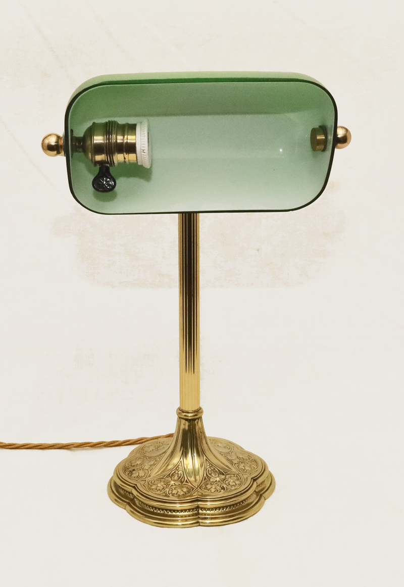 Jugendstil Schreibtischlampe Kontorlampe Tischlampe Messinglampe