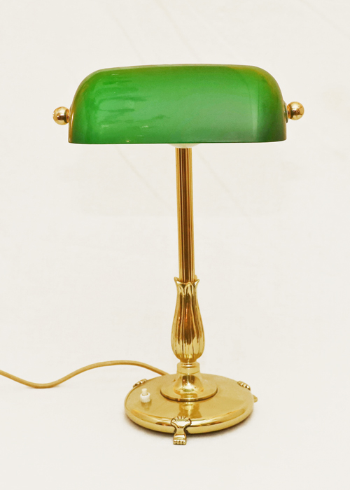 Jugendstil Kontorlampe Tischlampe Messinglampe Schreibtischlampe 