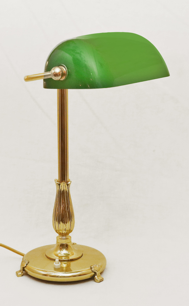 Jugendstil Kontorlampe Tischlampe Messinglampe Schreibtischlampe 