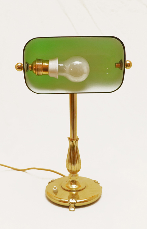 Jugendstil Kontorlampe Tischlampe Messinglampe Schreibtischlampe 