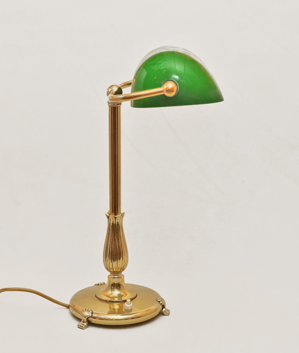 Jugendstil Kontorlampe Tischlampe Messinglampe Schreibtischlampe 