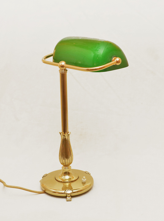 Jugendstil Kontorlampe Tischlampe Messinglampe Schreibtischlampe 