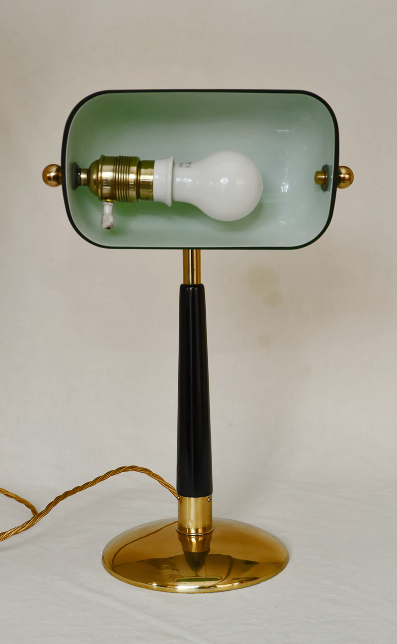 Jugendstil Art Deco Schreibtischlampe Kontorlampe Messing
