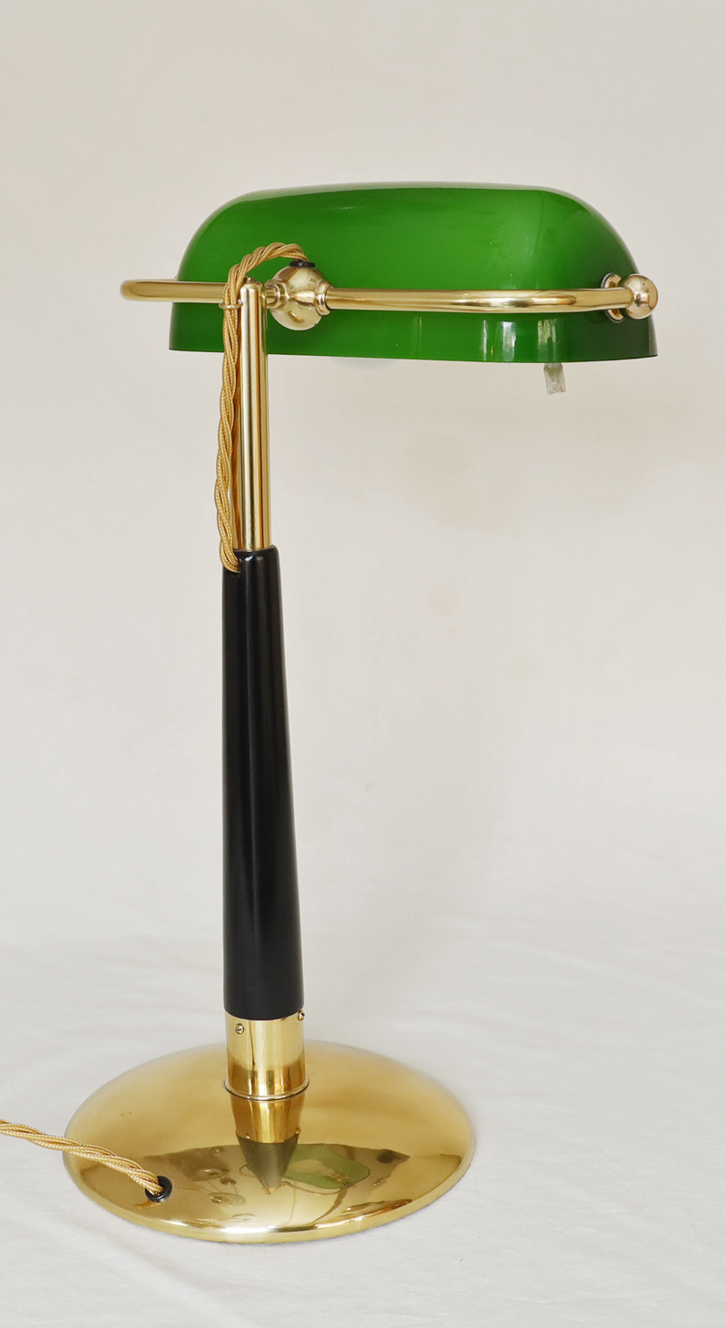 Jugendstil Art Deco Schreibtischlampe Kontorlampe Messing