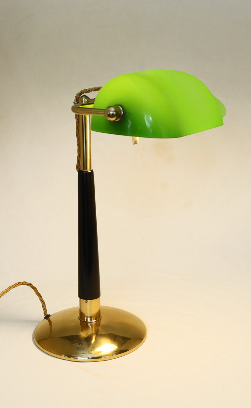 Jugendstil Art Deco Schreibtischlampe Kontorlampe Messing