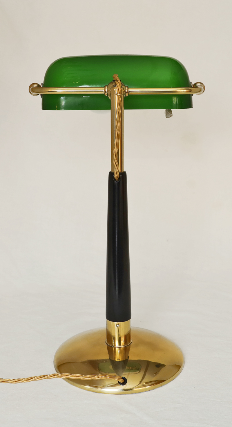 Jugendstil Art Deco Schreibtischlampe Kontorlampe Messing