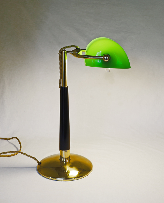 Jugendstil Art Deco Schreibtischlampe Kontorlampe Messing