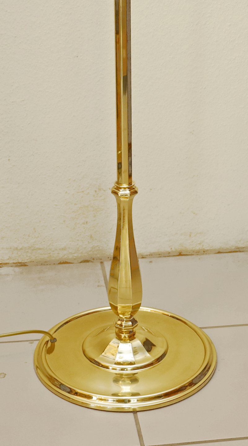 Jugendstil Bodenstehlampe Opalglasschirm Glasstaebe  Messinglampe