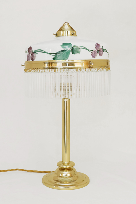 Jugendstil Tischlampe Stehlampe Messinglampe Glasstaebe