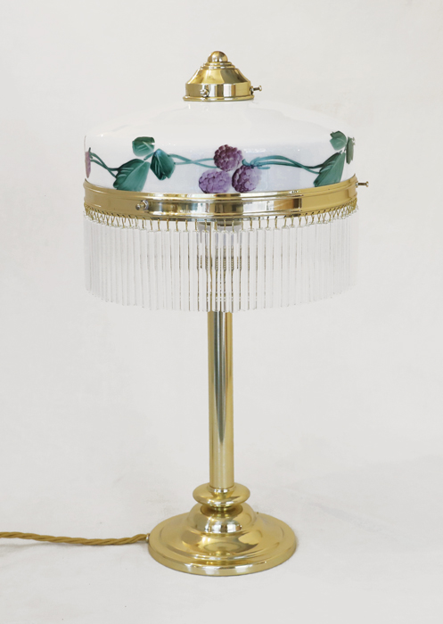 Jugendstil Tischlampe Stehlampe Messinglampe Glasstaebe
