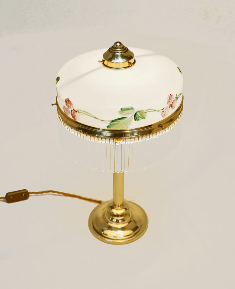 Jugendstil Tischlampe Stehlampe Messinglampe Glasstaebe