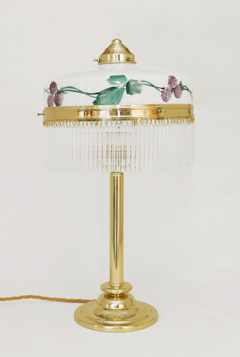 Jugendstil Tischlampe Stehlampe Messinglampe Glasstaebe