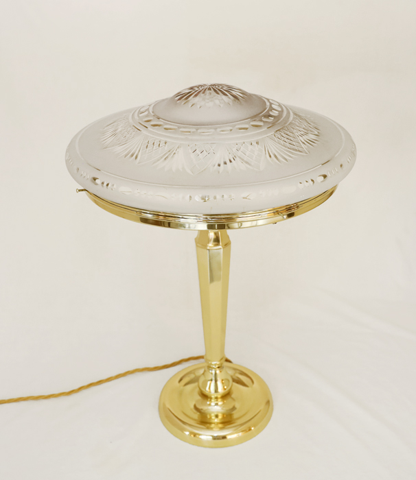 Jugendstil Stehlampe Tischlampe Messinglampe Standlampe 