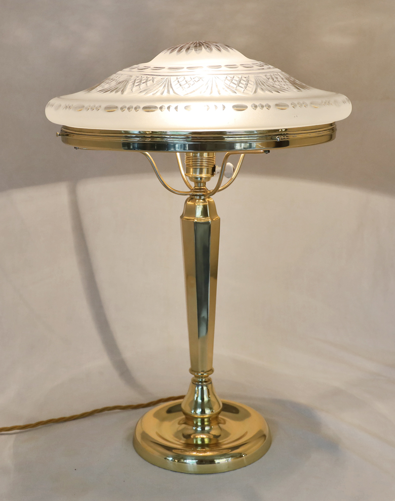 Jugendstil Stehlampe Tischlampe Messinglampe Standlampe 