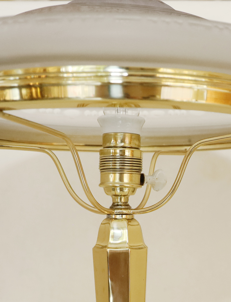 Jugendstil Stehlampe Tischlampe Messinglampe Standlampe 
