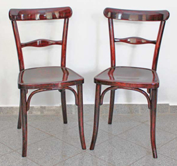 Paar Thonet Jugendstil Stühle Bugholz Sessel Mahagoni