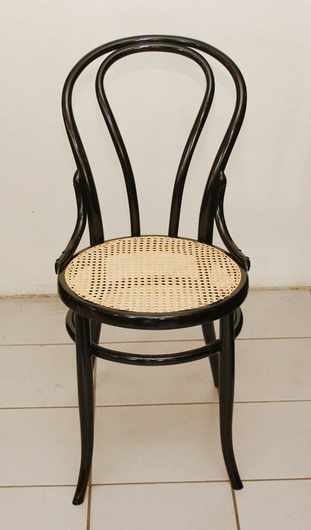 Jugendstil Buchenbugholz Stuhl Sessel schwarz