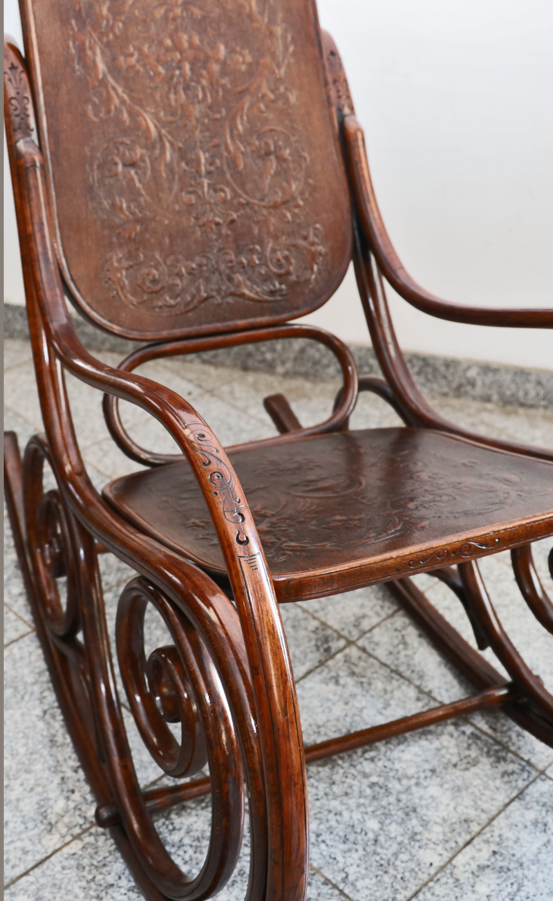 Jugendstil Schaukelstuhl Kohn Schaukelfauteuil Bugholz Moebel
