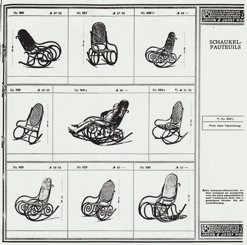 Jugendstil Schaukelstuhl Kohn Schaukelfauteuil Bugholz Moebel
