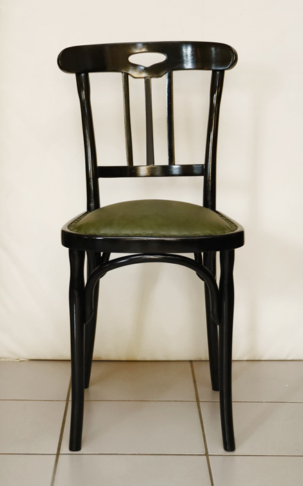 Jugendstil Bugholzstuhl Schwarz Sessel Leder