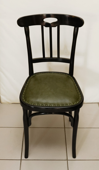 Jugendstil Bugholzstuhl Schwarz Sessel Leder