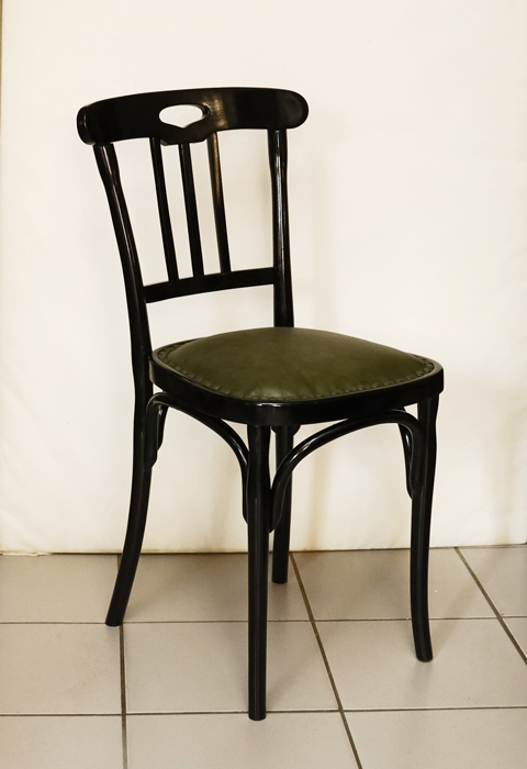 Jugendstil Bugholzstuhl Schwarz Sessel Leder