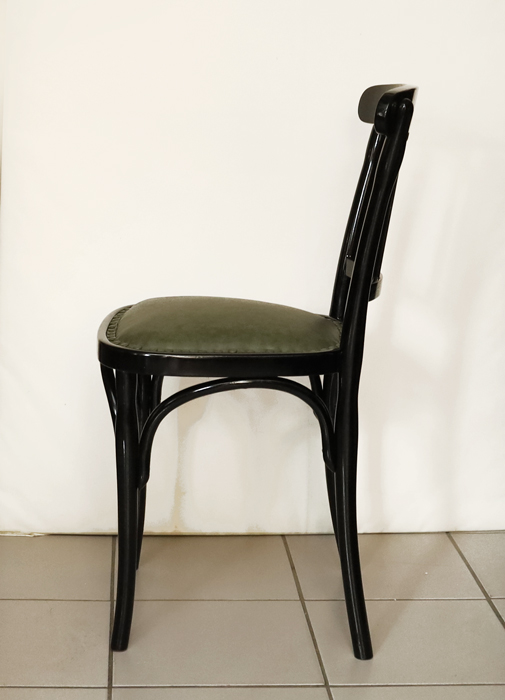 Jugendstil Bugholzstuhl Schwarz Sessel Leder
