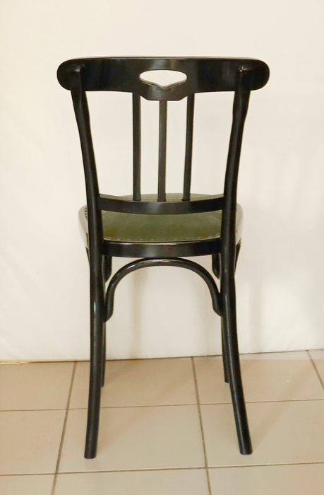 Jugendstil Bugholzstuhl Schwarz Sessel Leder