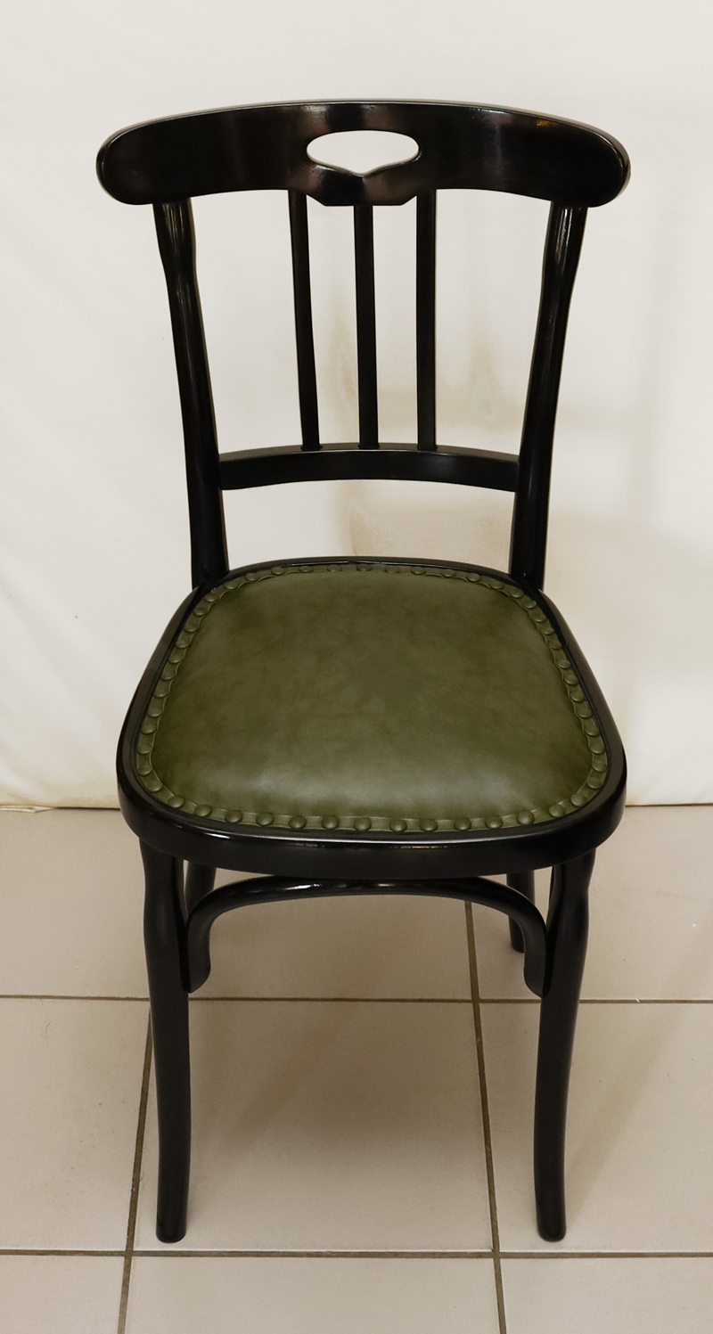 Jugendstil Bugholzstuhl Schwarz Sessel Leder