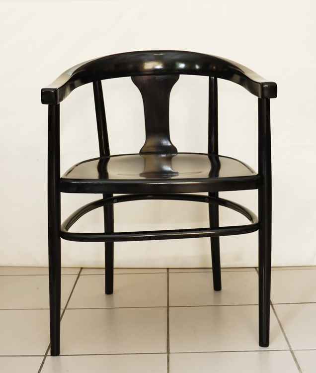 Jugendstil Armlehnstuhl Sessel schwarz Fischel Buchenbugholz