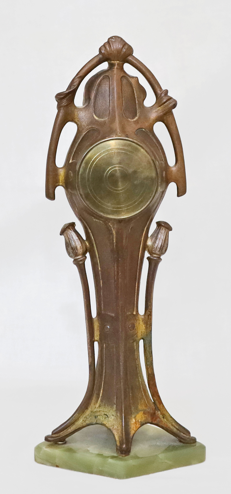 Jugendstil Figurenuhr Tischuhr Standuhr bronziert