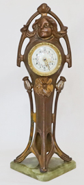 Jugendstil Figurenuhr Tischuhr Standuhr bronziert