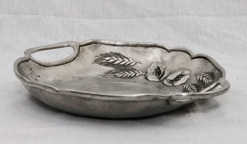 Zinnschale Gebaeckschale Aehren Dekor Artina