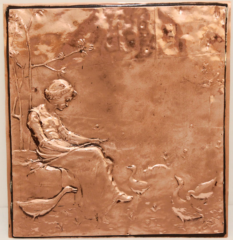 Kupferbild Gaenseliesl Reliefplatte Gaenseliesel